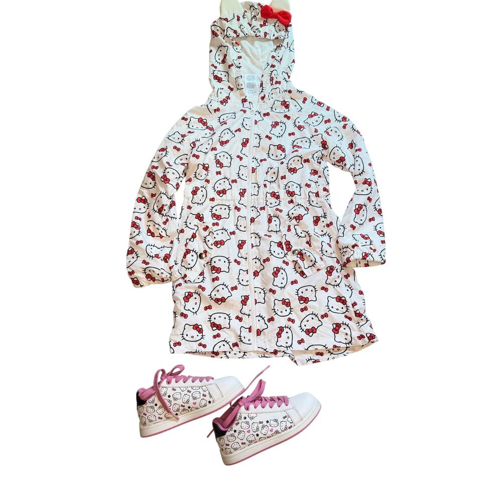 Hello Kitty Sanrio 2 piece bundle Windbreaker Size 7-8 Sneakers Size 12